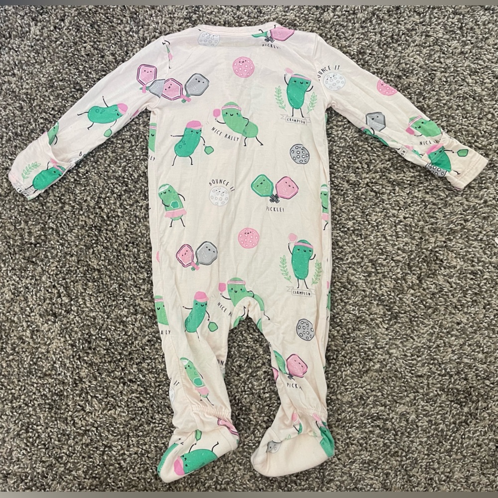 Angel Dear Baby Pickleball Bamboo Pajamas Size 0-3 Months - Picture 5 of 6